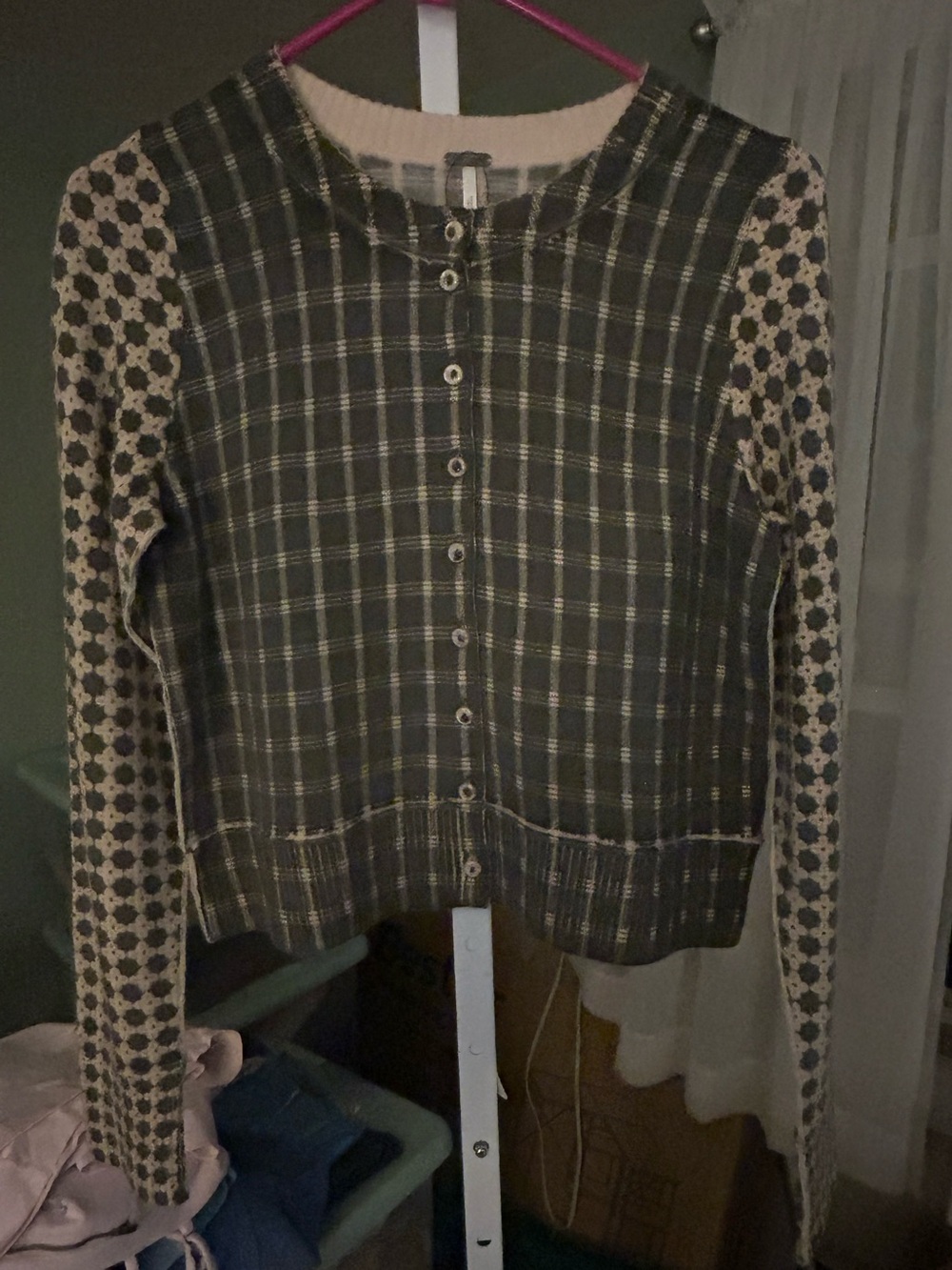 Free People Cashmere Button Front Cardigan in Dark Forest Green